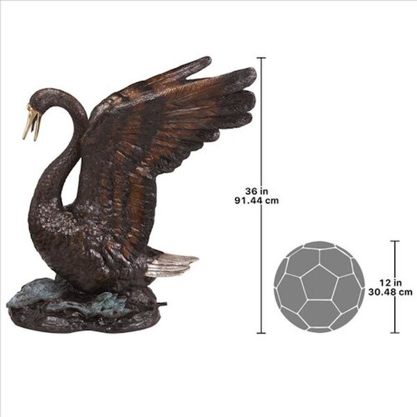 Grace and Beauty Grand Swan Cast Bronze Garden Statue fountains